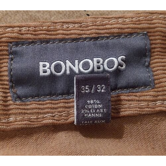 BONOBOS Men's 35 x 32 Slim Fit Corduroy Pants Straight Leg Slacks Khaki Tan EUC - Picture 6 of 9